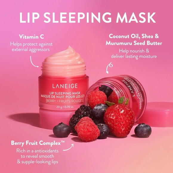 LANEIGE Lip Sleeping Mask Ex Hydration with Vitamin C Set Of 2 (BERRY) - Picture 5 of 17